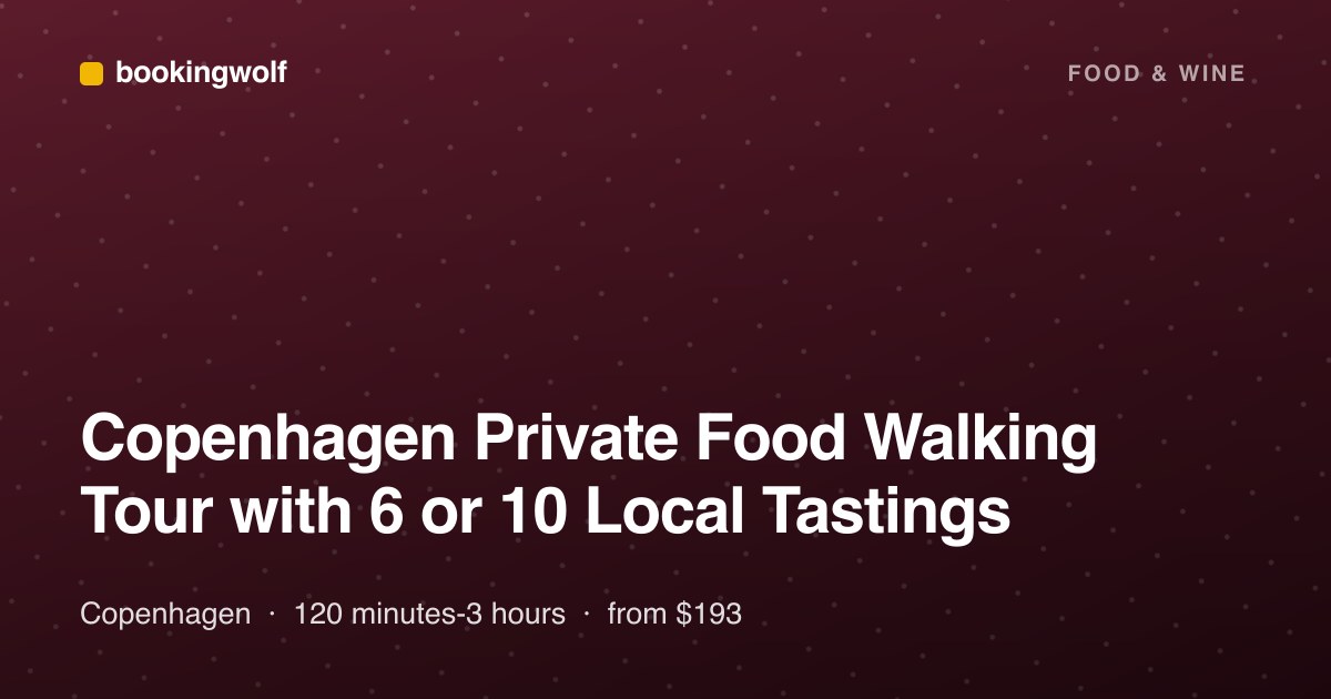 Copenhagen Private Food Walking Tour with 6 or 10 Local Tastings