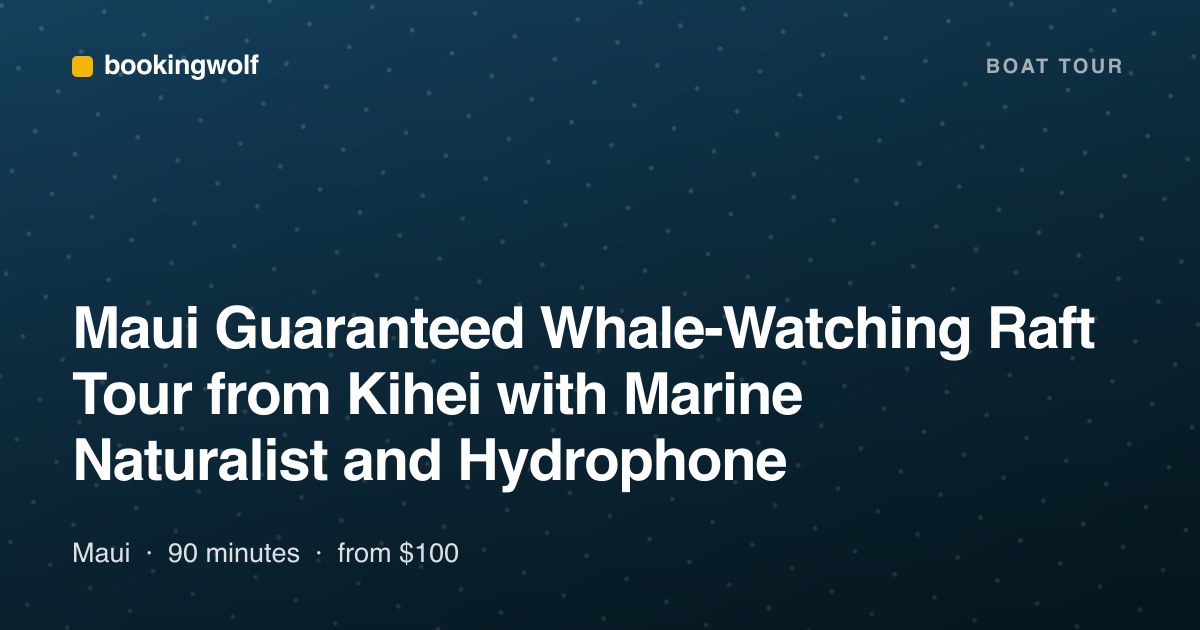 Maui Guaranteed Whale-Watching Raft Tour from Kihei with Marine Naturalist and Hydrophone