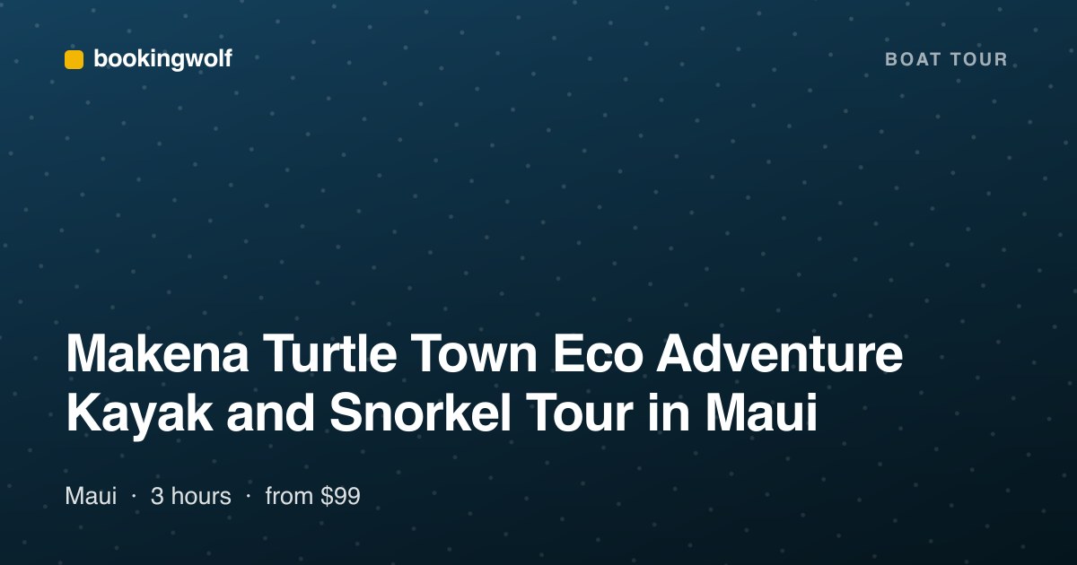 Makena Turtle Town Eco Adventure Kayak and Snorkel Tour in Maui