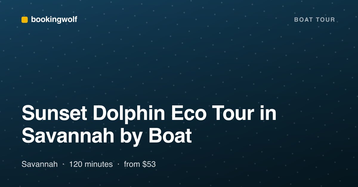 Sunset Dolphin Eco Tour in Savannah by Boat
