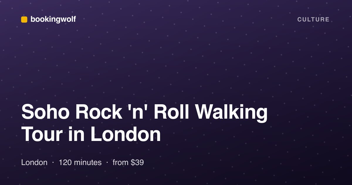 Soho Rock 'n' Roll Walking Tour in London