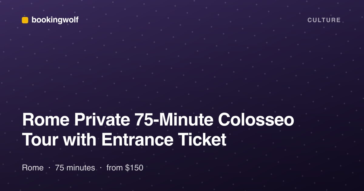 Rome Private 75-Minute Colosseo Tour with Entrance Ticket