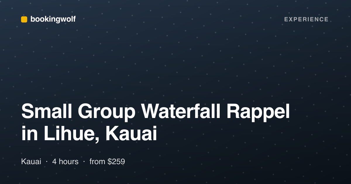 Small Group Waterfall Rappel in Lihue, Kauai