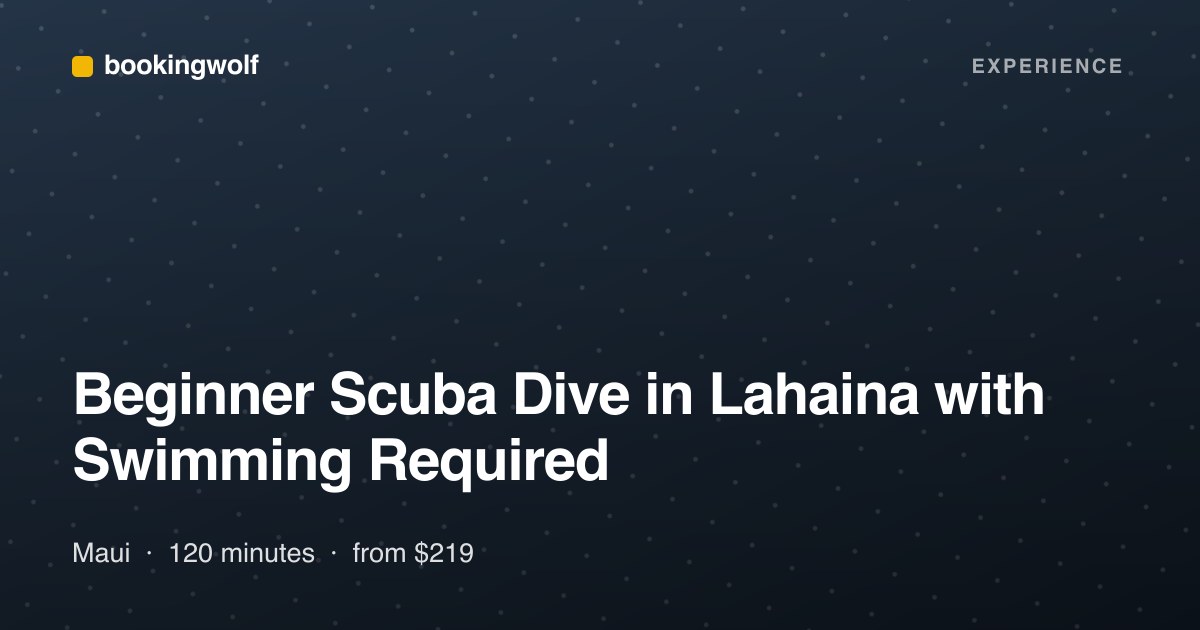 Beginner Scuba Dive in Lahaina with Swimming Required