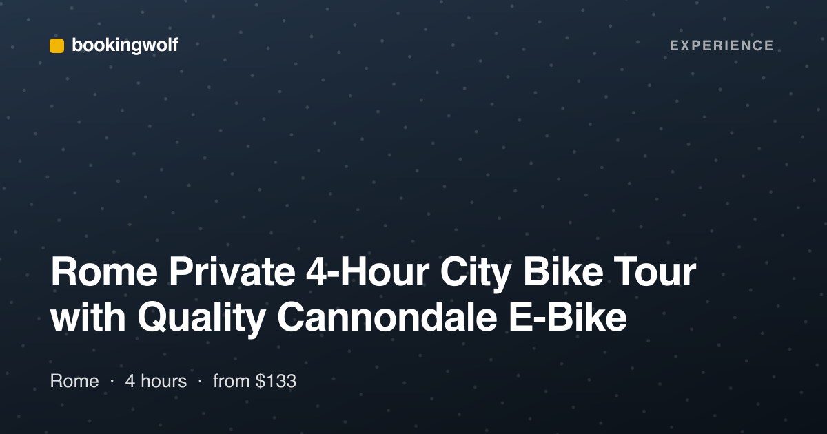 Rome Private 4-Hour City Bike Tour with Quality Cannondale E-Bike