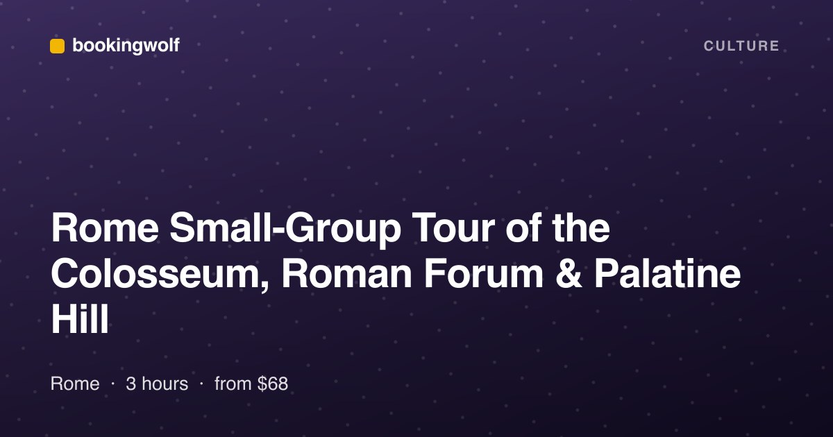 Rome Small-Group Tour of the Colosseum, Roman Forum & Palatine Hill