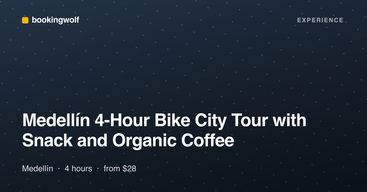 Medellín 4-Hour Bike City Tour with Snack and Organic Coffee