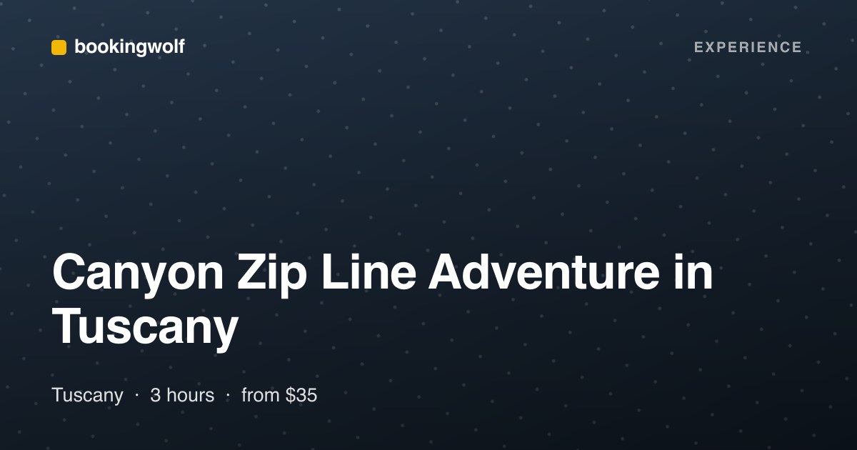 Canyon Zip Line Adventure in Tuscany