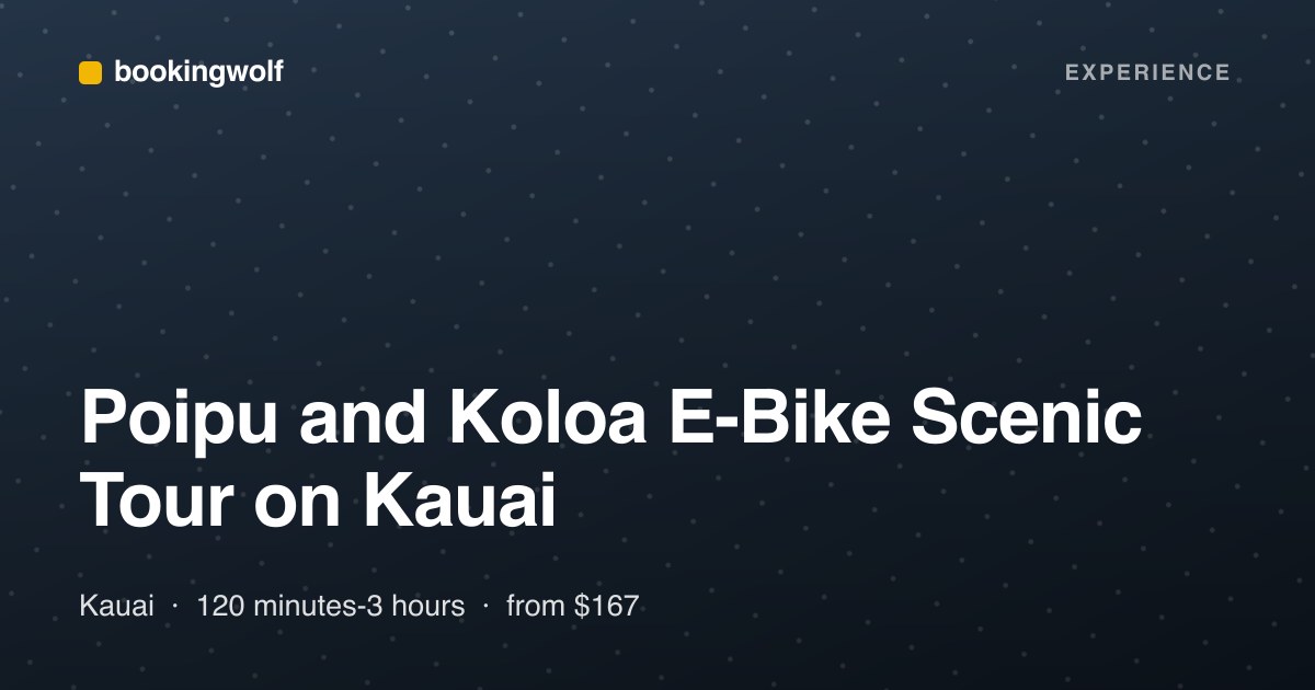 Poipu and Koloa E-Bike Scenic Tour on Kauai