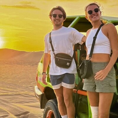 Buggy and Sandboard and Sunset in Huacachina