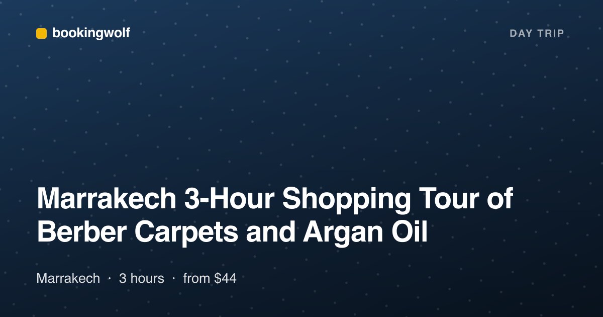 Marrakech 3-Hour Shopping Tour of Berber Carpets and Argan Oil