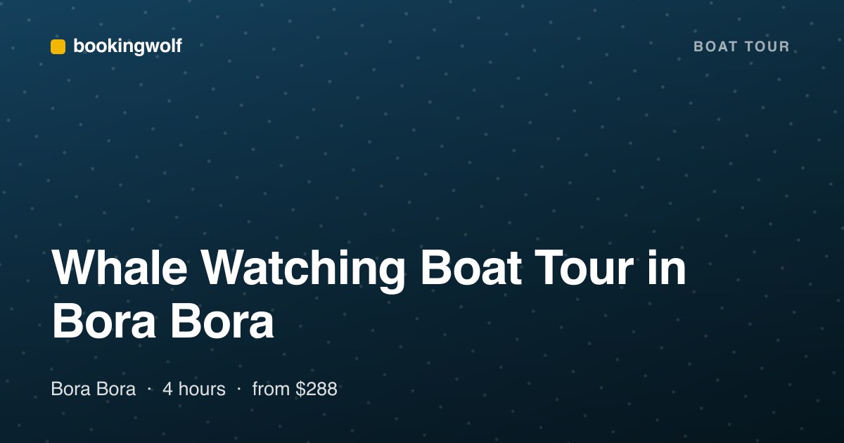 Whale Watching Boat Tour in Bora Bora