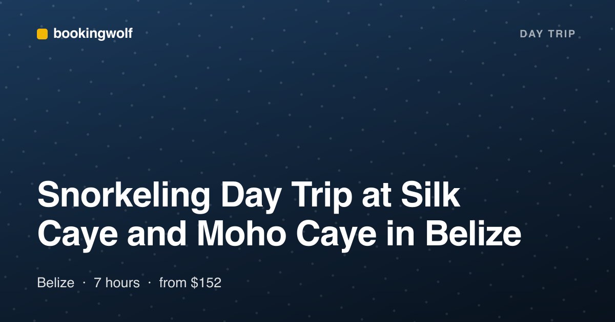 Snorkeling Day Trip at Silk Caye and Moho Caye in Belize
