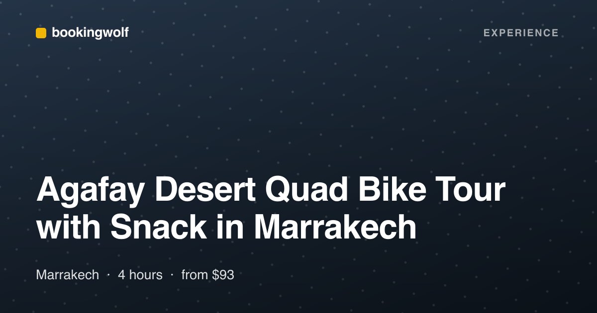 Agafay Desert Quad Bike Tour with Snack in Marrakech