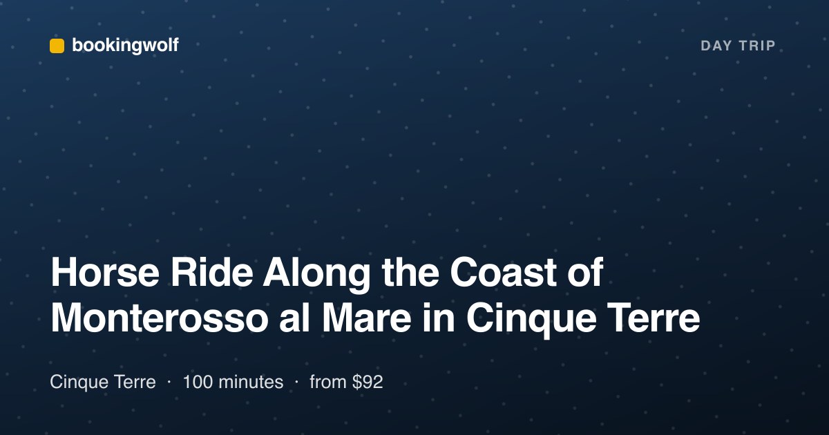 Horse Ride Along the Coast of Monterosso al Mare in Cinque Terre