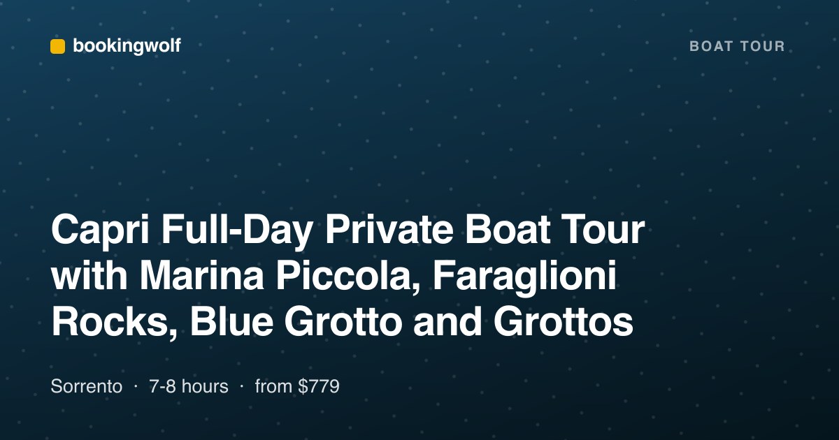 Capri Full-Day Private Boat Tour with Marina Piccola, Faraglioni Rocks, Blue Grotto and Grottos