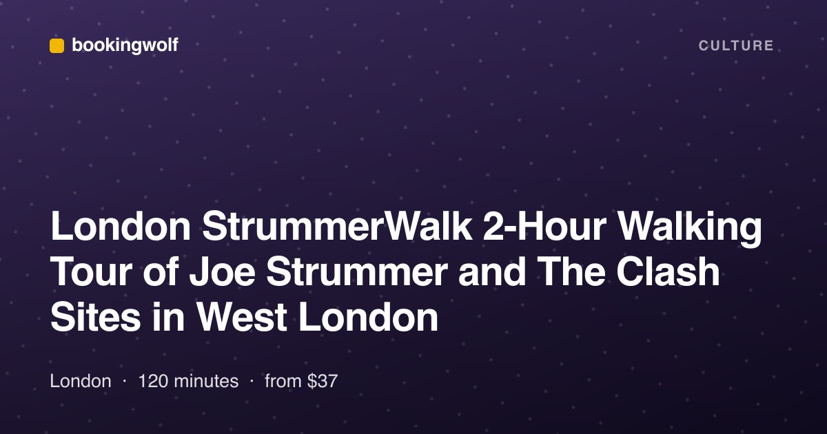 London StrummerWalk 2-Hour Walking Tour of Joe Strummer and The Clash Sites in West London