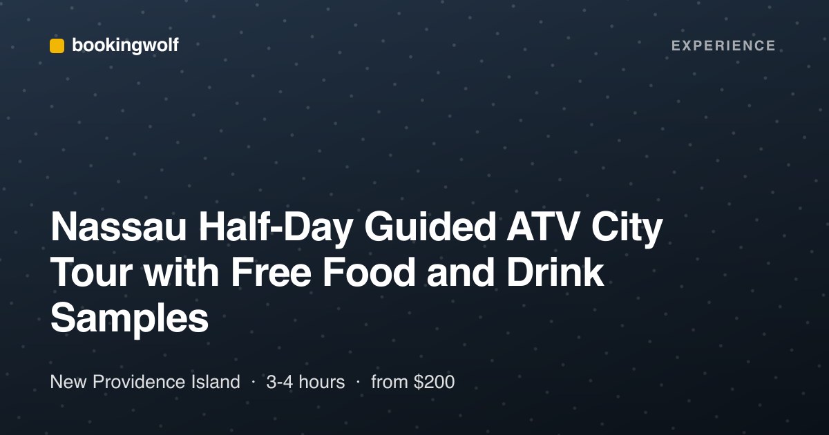 Nassau Half-Day Guided ATV City Tour with Free Food and Drink Samples