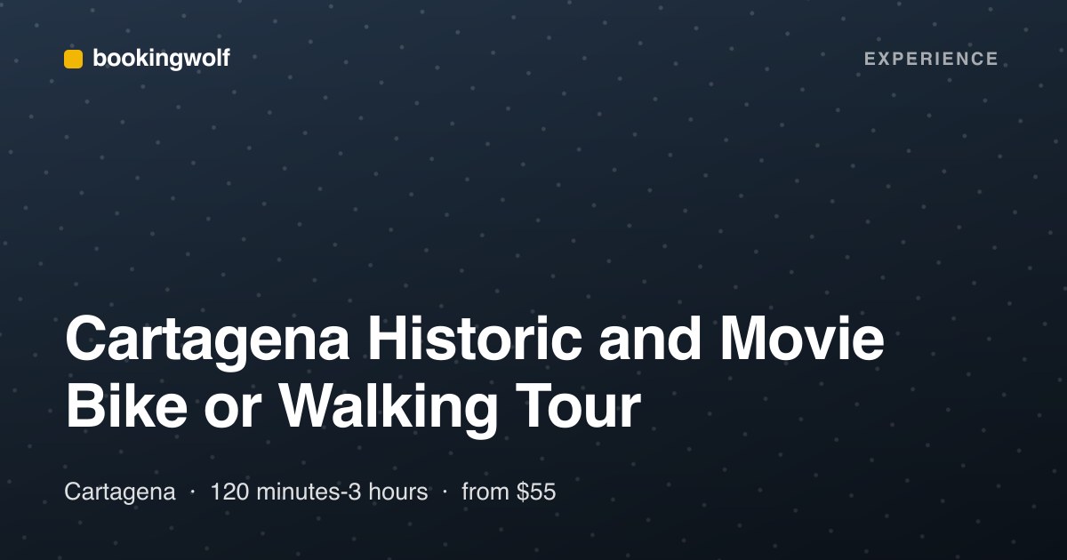 Cartagena Historic and Movie Bike or Walking Tour