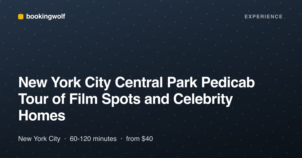 New York City Central Park Pedicab Tour of Film Spots and Celebrity Homes