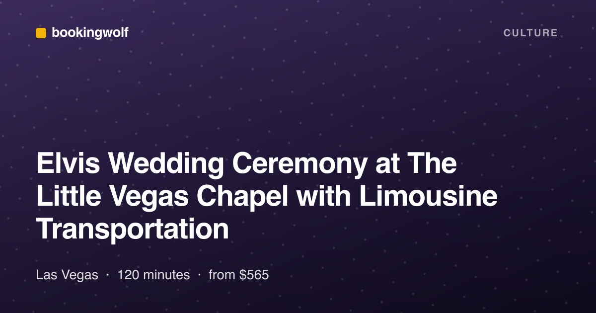 Elvis Wedding Ceremony at The Little Vegas Chapel with Limousine Transportation