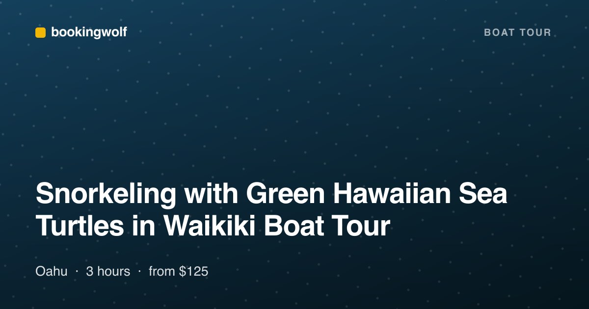 Snorkeling with Green Hawaiian Sea Turtles in Waikiki Boat Tour