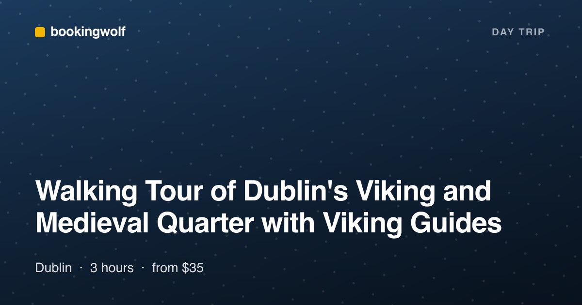 Walking Tour of Dublin's Viking and Medieval Quarter with Viking Guides