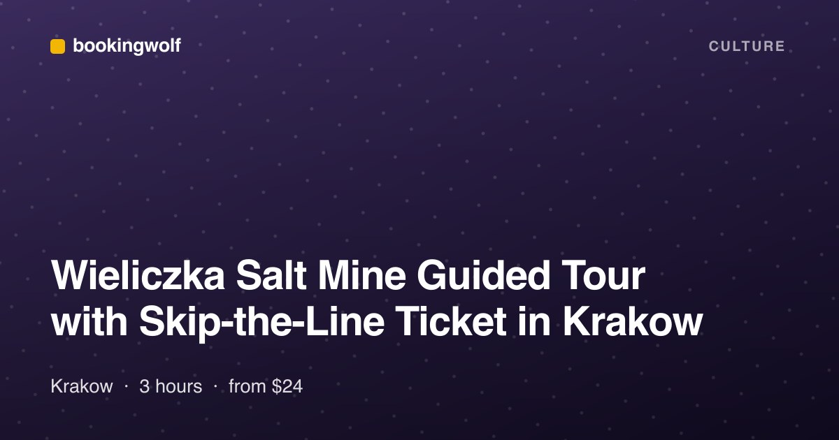 Wieliczka Salt Mine Guided Tour with Skip-the-Line Ticket in Krakow