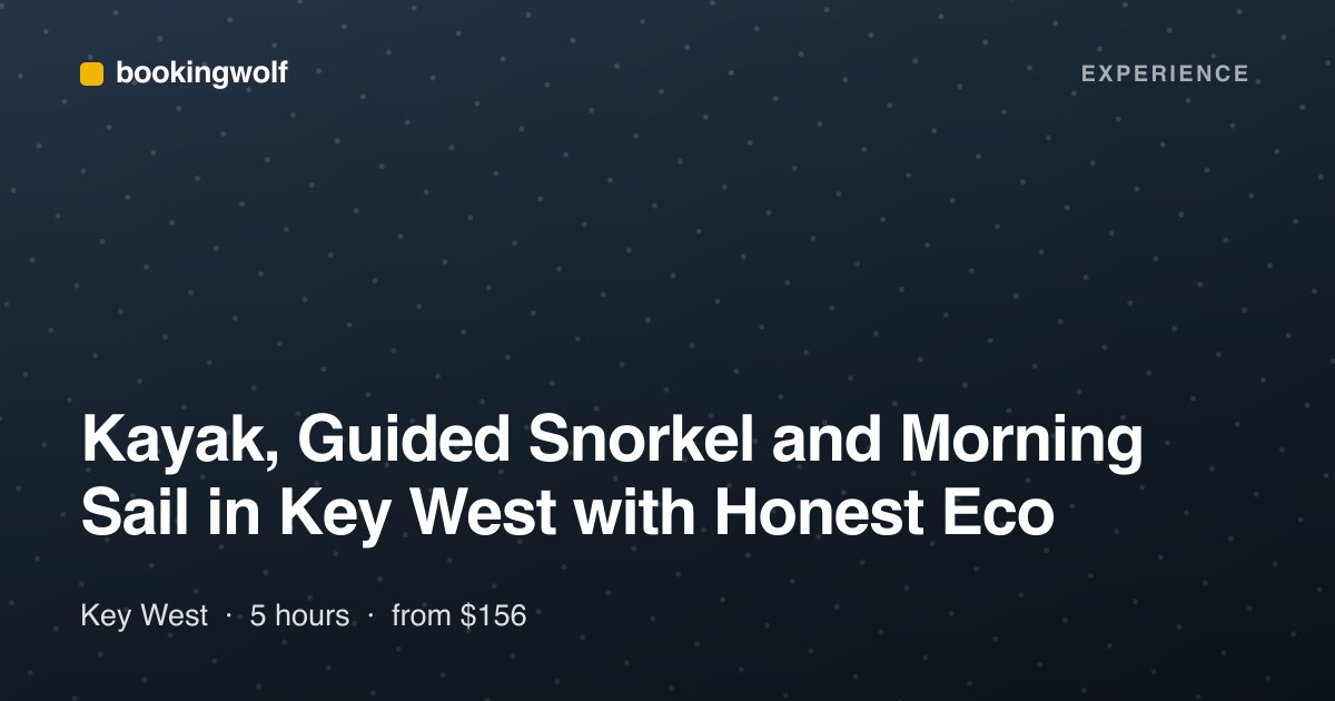 Kayak, Guided Snorkel and Morning Sail in Key West with Honest Eco