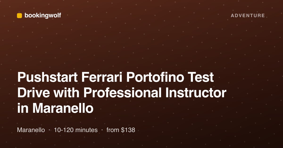 Pushstart Ferrari Portofino Test Drive with Professional Instructor in Maranello