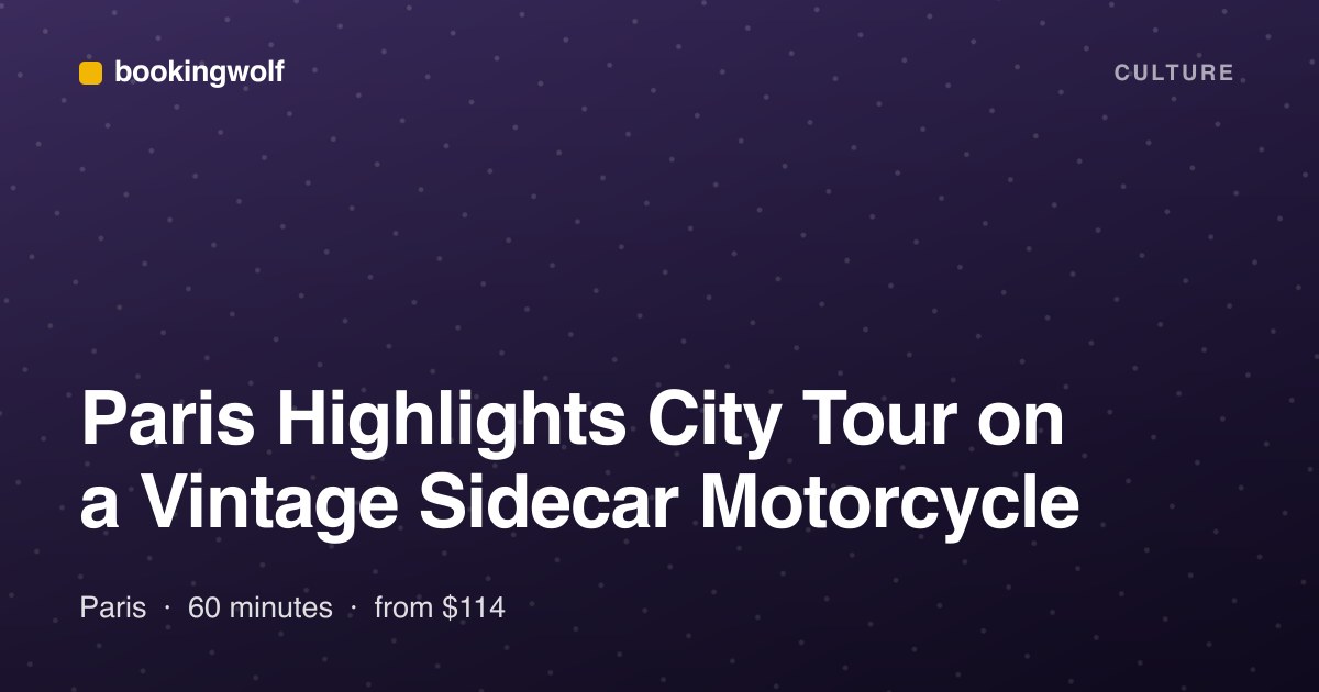 Paris Highlights City Tour on a Vintage Sidecar Motorcycle