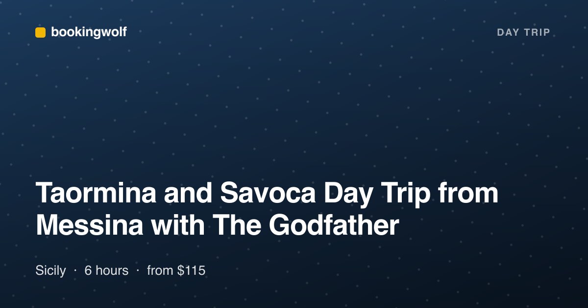 Taormina and Savoca Day Trip from Messina with The Godfather