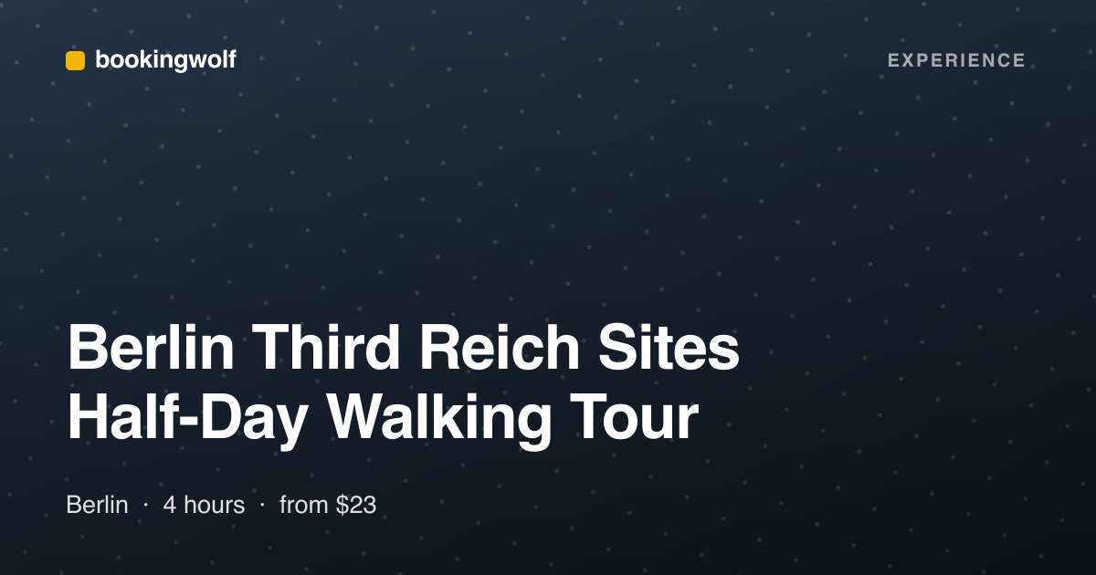 Berlin Third Reich Sites Half-Day Walking Tour