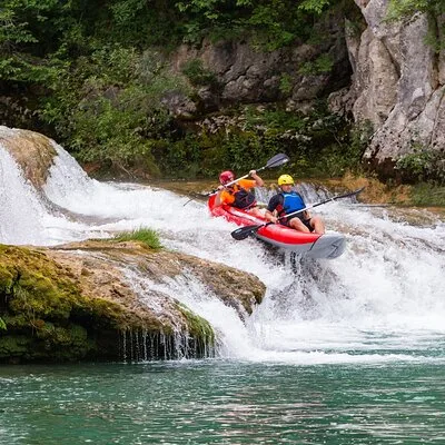 Kayaking in Mreznica Waterfalls near Slunj and Plitvice Lakes