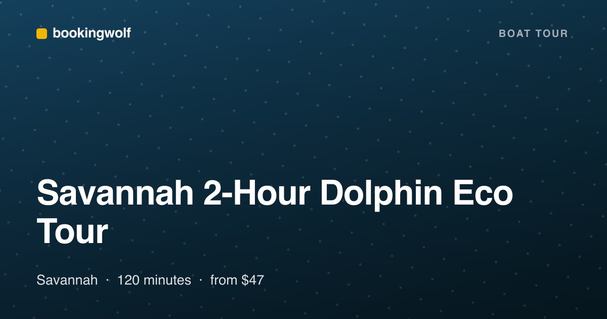 Savannah 2-Hour Dolphin Eco Tour