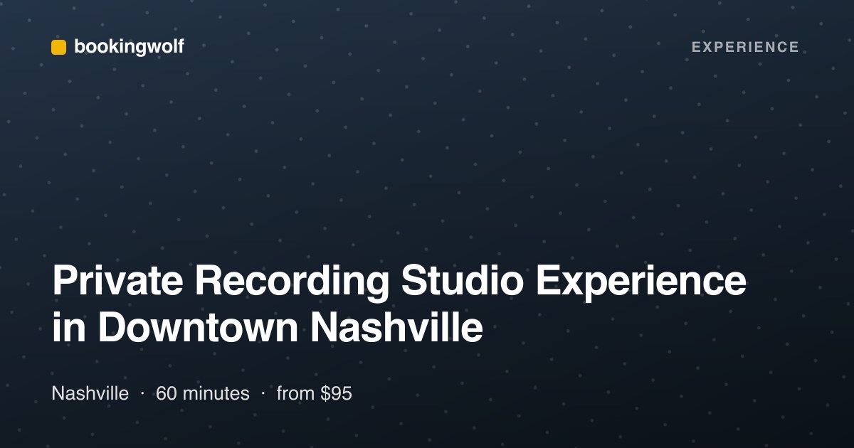 Private Recording Studio Experience in Downtown Nashville