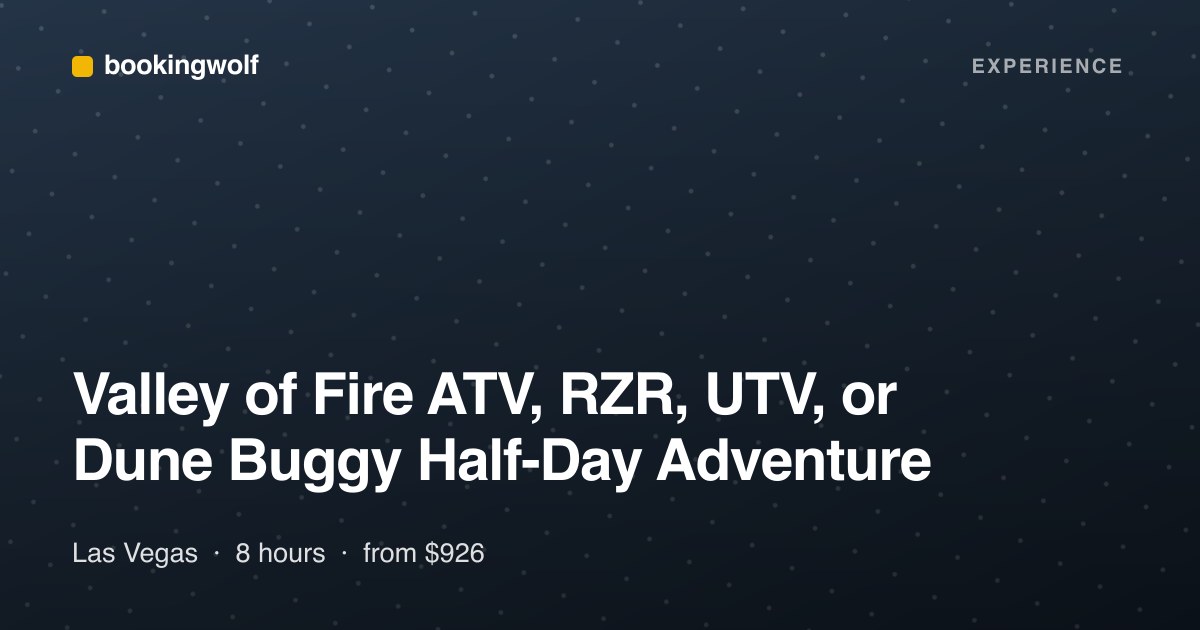 Valley of Fire ATV, RZR, UTV, or Dune Buggy Half-Day Adventure