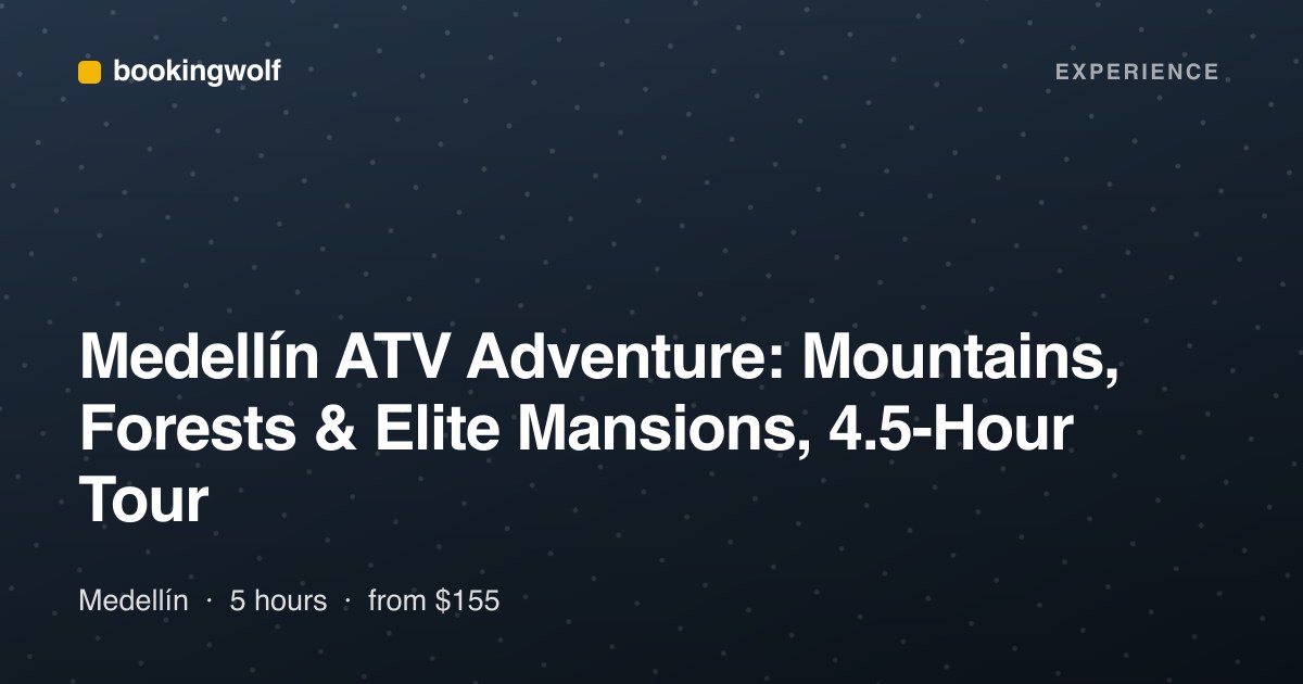 Medellín ATV Adventure: Mountains, Forests & Elite Mansions, 4.5-Hour Tour