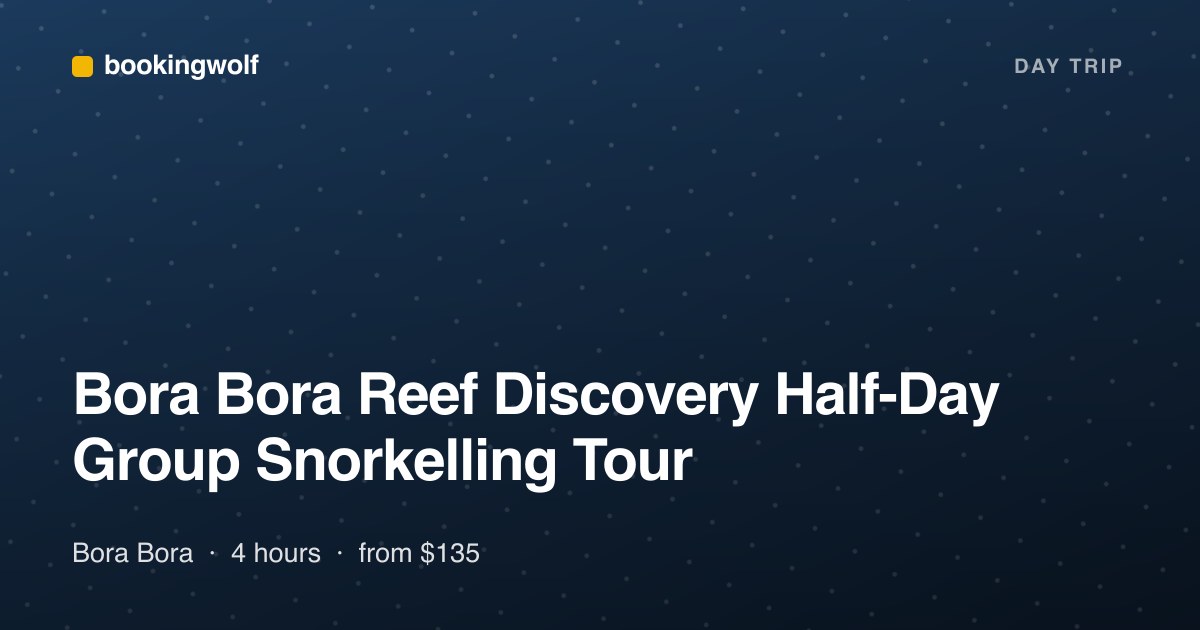 Bora Bora Reef Discovery Half-Day Group Snorkelling Tour