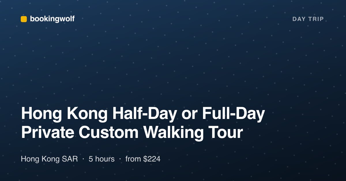 Hong Kong Half-Day or Full-Day Private Custom Walking Tour
