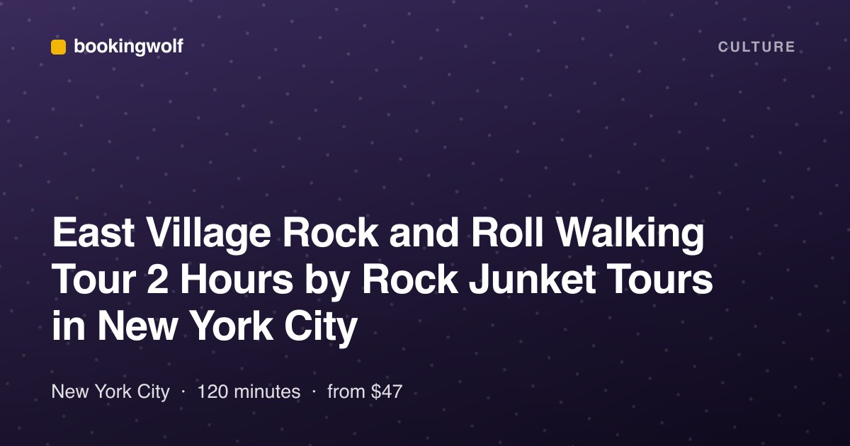 East Village Rock and Roll Walking Tour 2 Hours by Rock Junket Tours in New York City