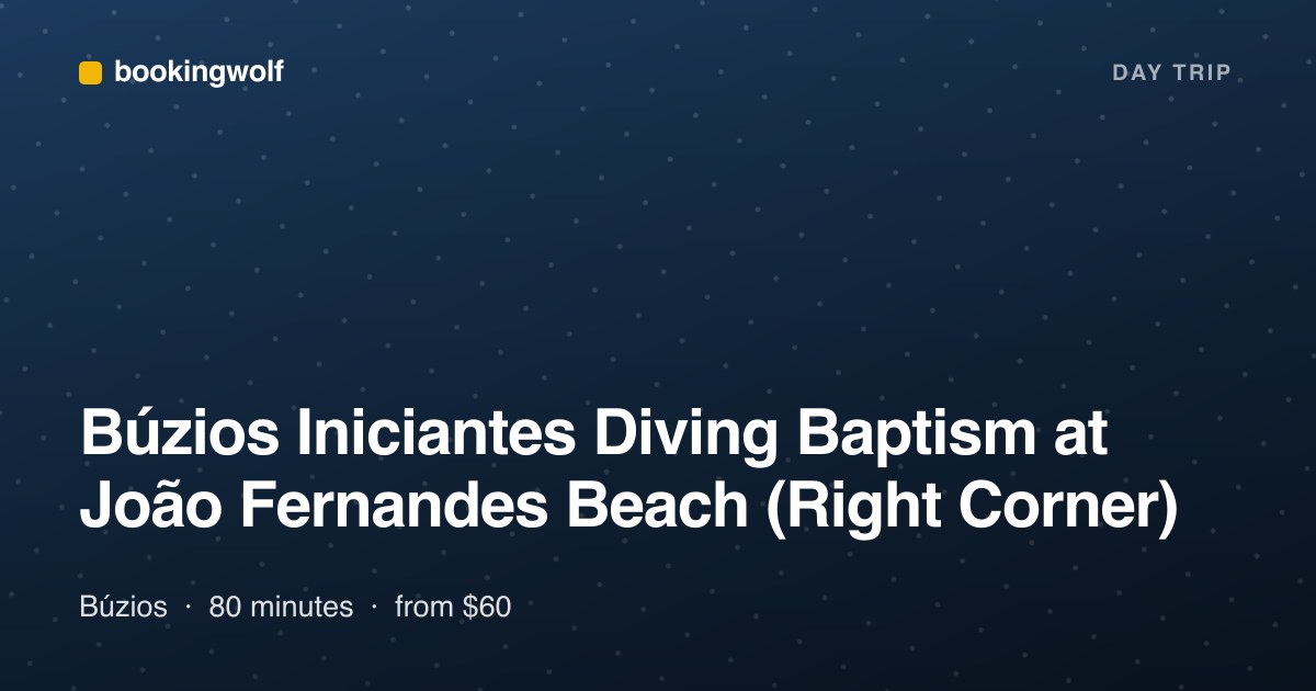 Búzios Iniciantes Diving Baptism at João Fernandes Beach (Right Corner)
