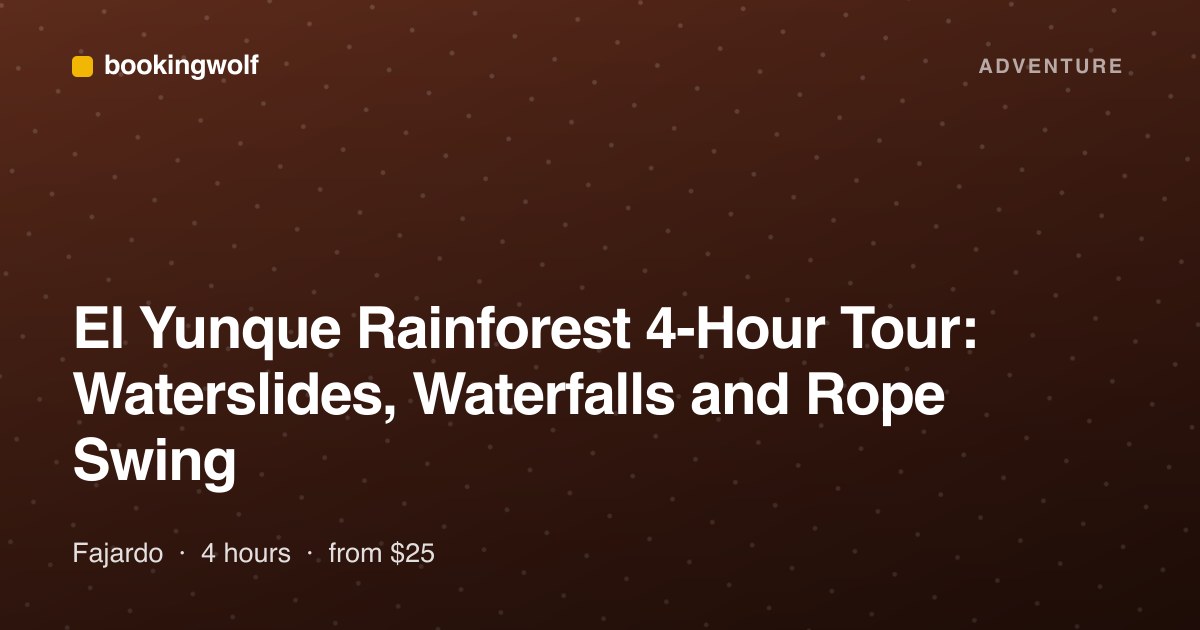 El Yunque Rainforest 4-Hour Tour: Waterslides, Waterfalls and Rope Swing