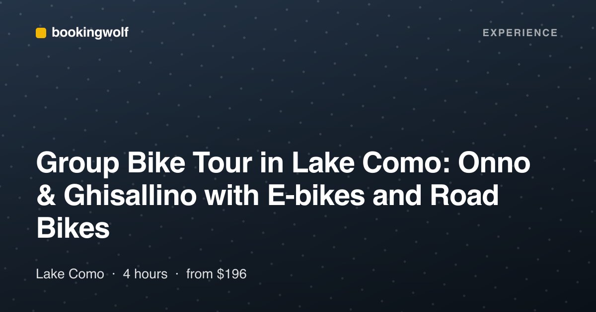 Group Bike Tour in Lake Como: Onno & Ghisallino with E-bikes and Road Bikes
