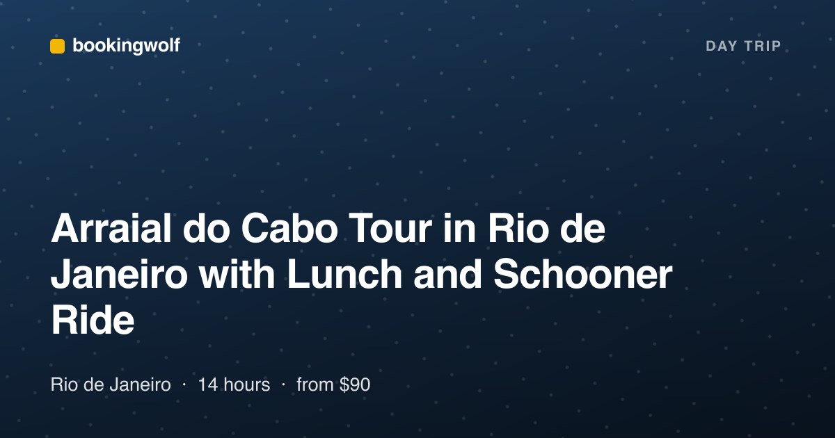 Arraial do Cabo Tour in Rio de Janeiro with Lunch and Schooner Ride