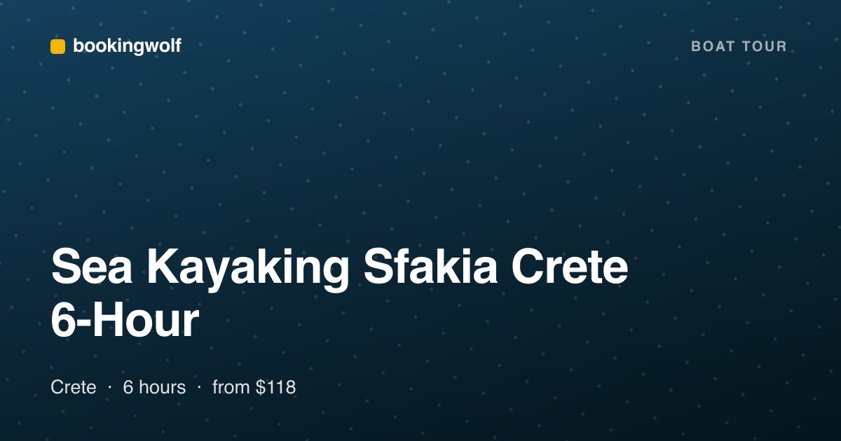 Sea Kayaking Sfakia Crete 6-Hour