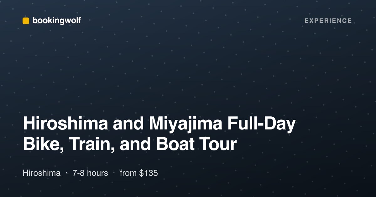 Hiroshima and Miyajima Full-Day Bike, Train, and Boat Tour