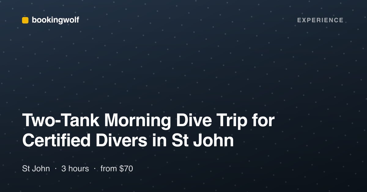 Two-Tank Morning Dive Trip for Certified Divers in St John
