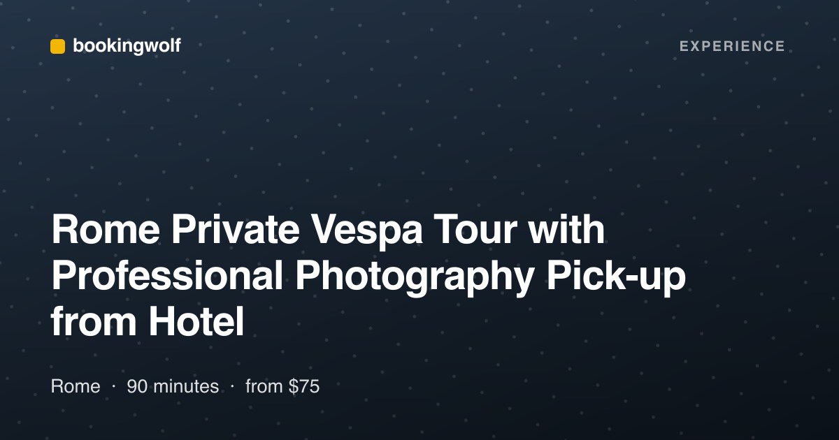 Rome Private Vespa Tour with Professional Photography Pick-up from Hotel