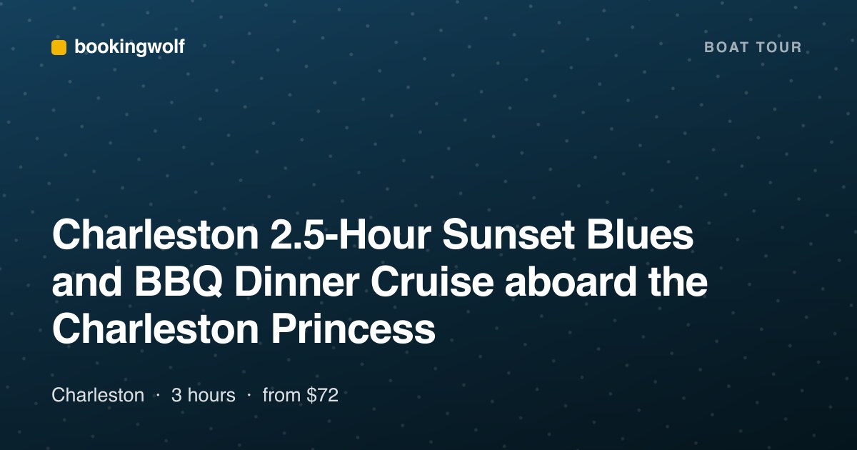Charleston 2.5-Hour Sunset Blues and BBQ Dinner Cruise aboard the Charleston Princess